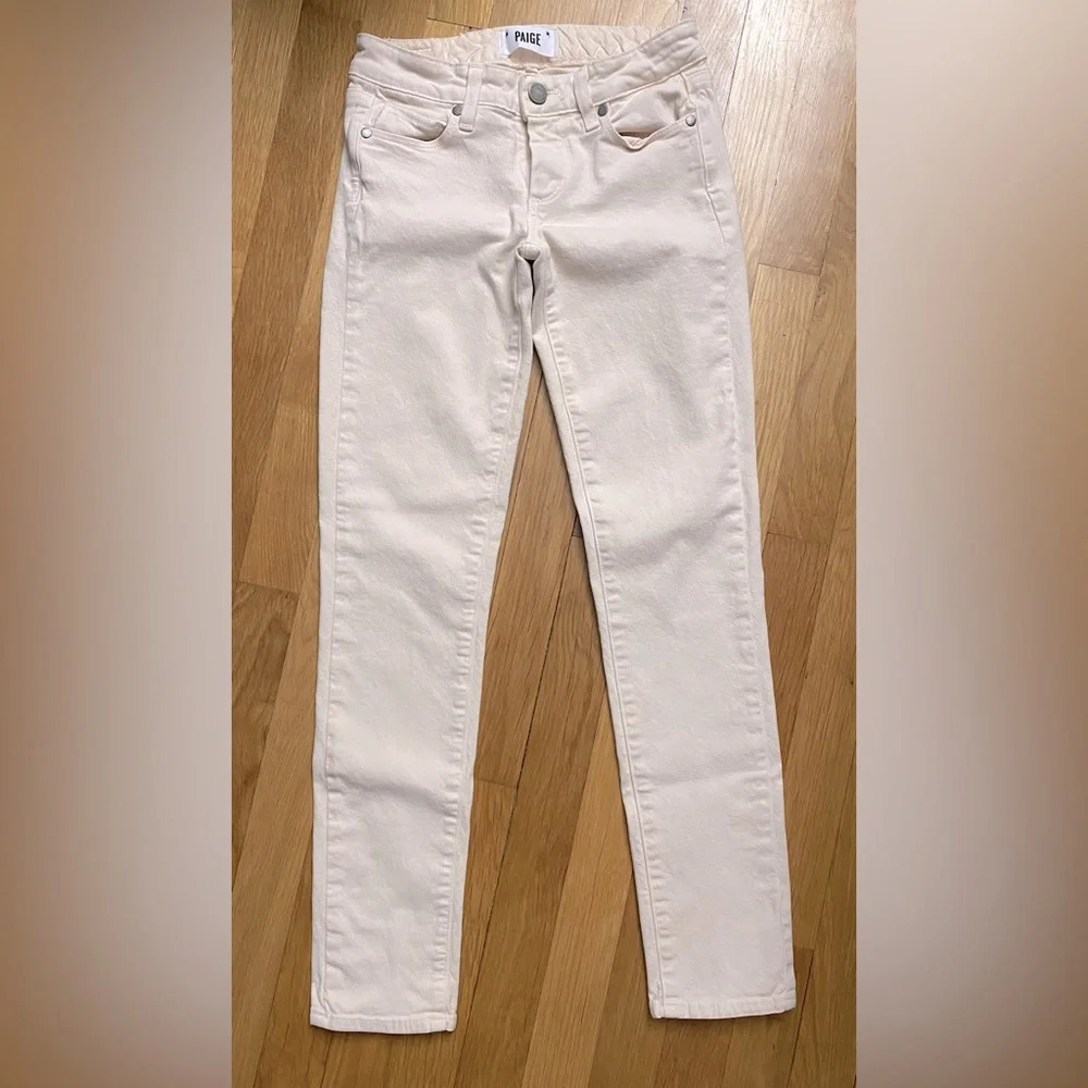PAIGE Women’s Skyline Ankle Peg Jeans Light Pink Color Size 23